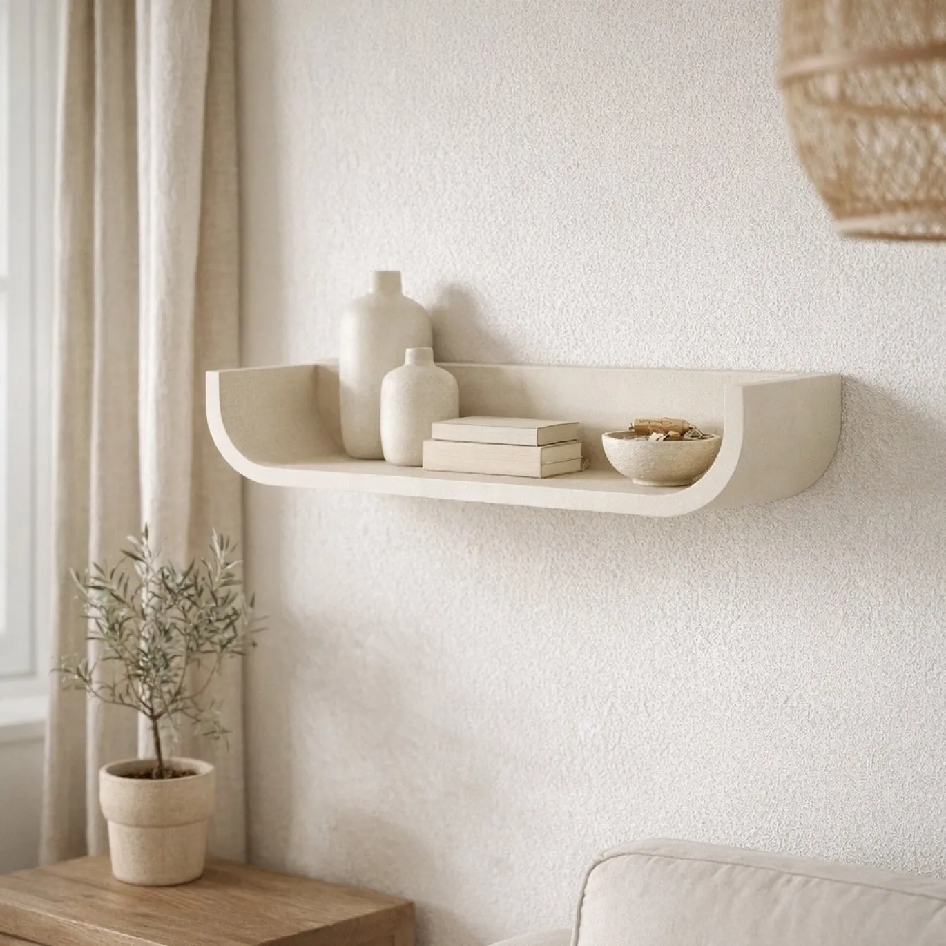 Kave Home Wandplank Salaya Essen Beige 60cm