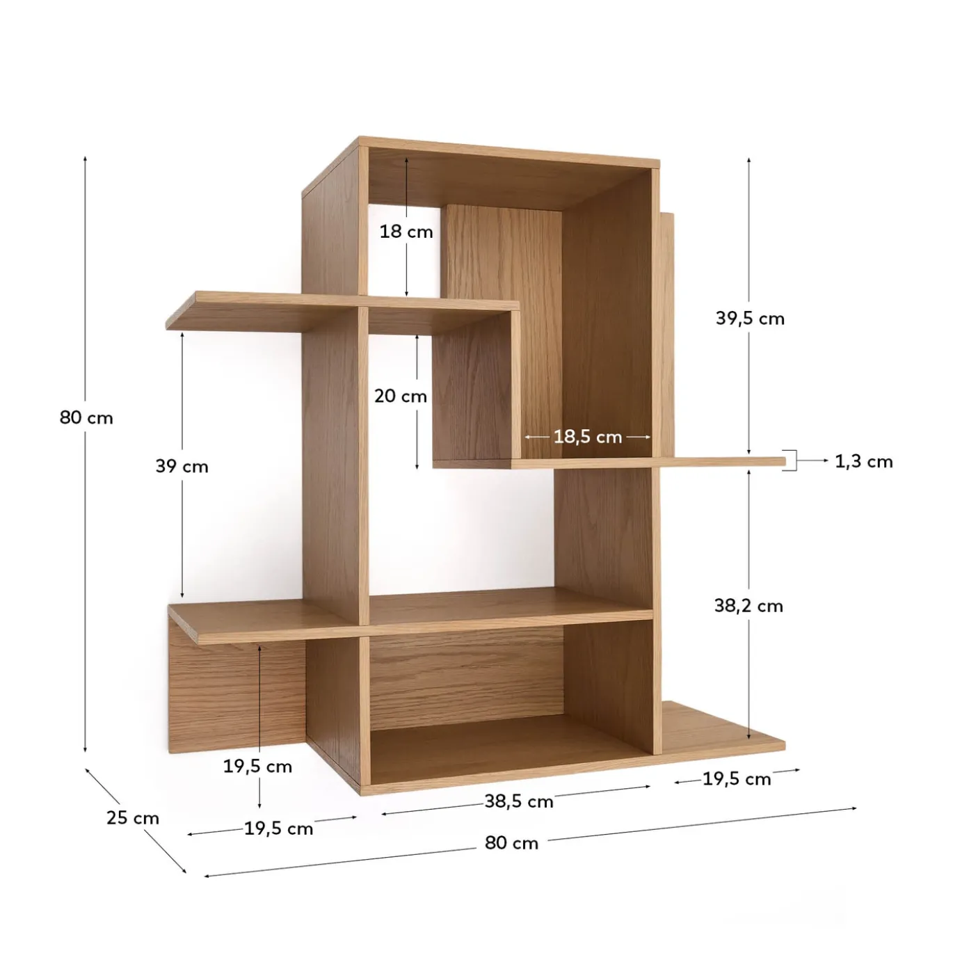 Kave Home Wandrek Ina Modulair Eiken Naturel 80cm