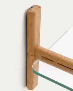 Kave Home Wandrek Sitra Modulair 3-glazen Planken Eikenhout 90cm