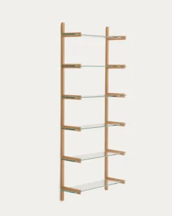 Kave Home Wandrek Sitra Modulair 6-glazen Planken Eikenhout 90cm