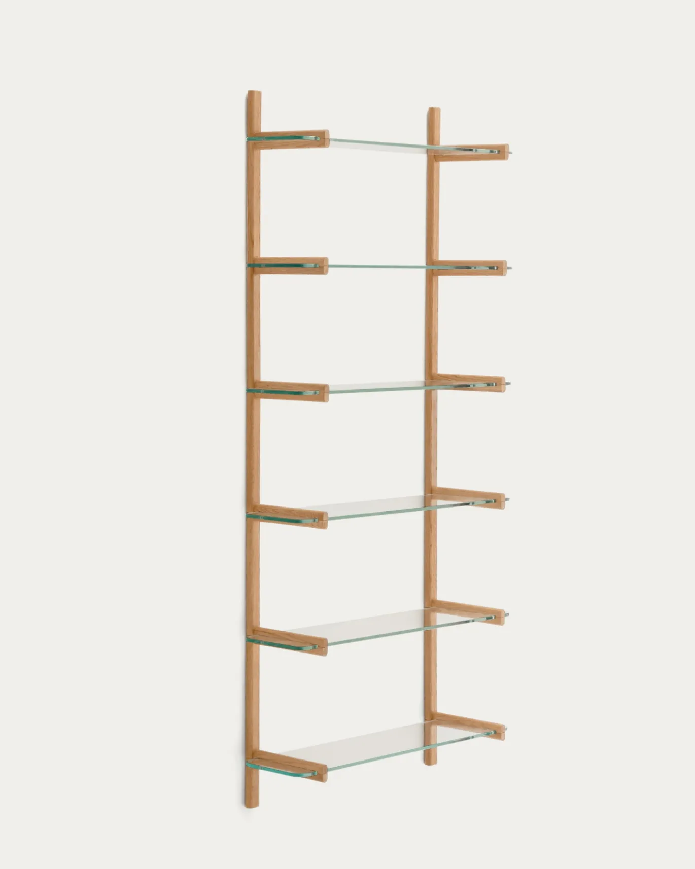 Kave Home Wandrek Sitra Modulair 6-glazen Planken Eikenhout 90cm