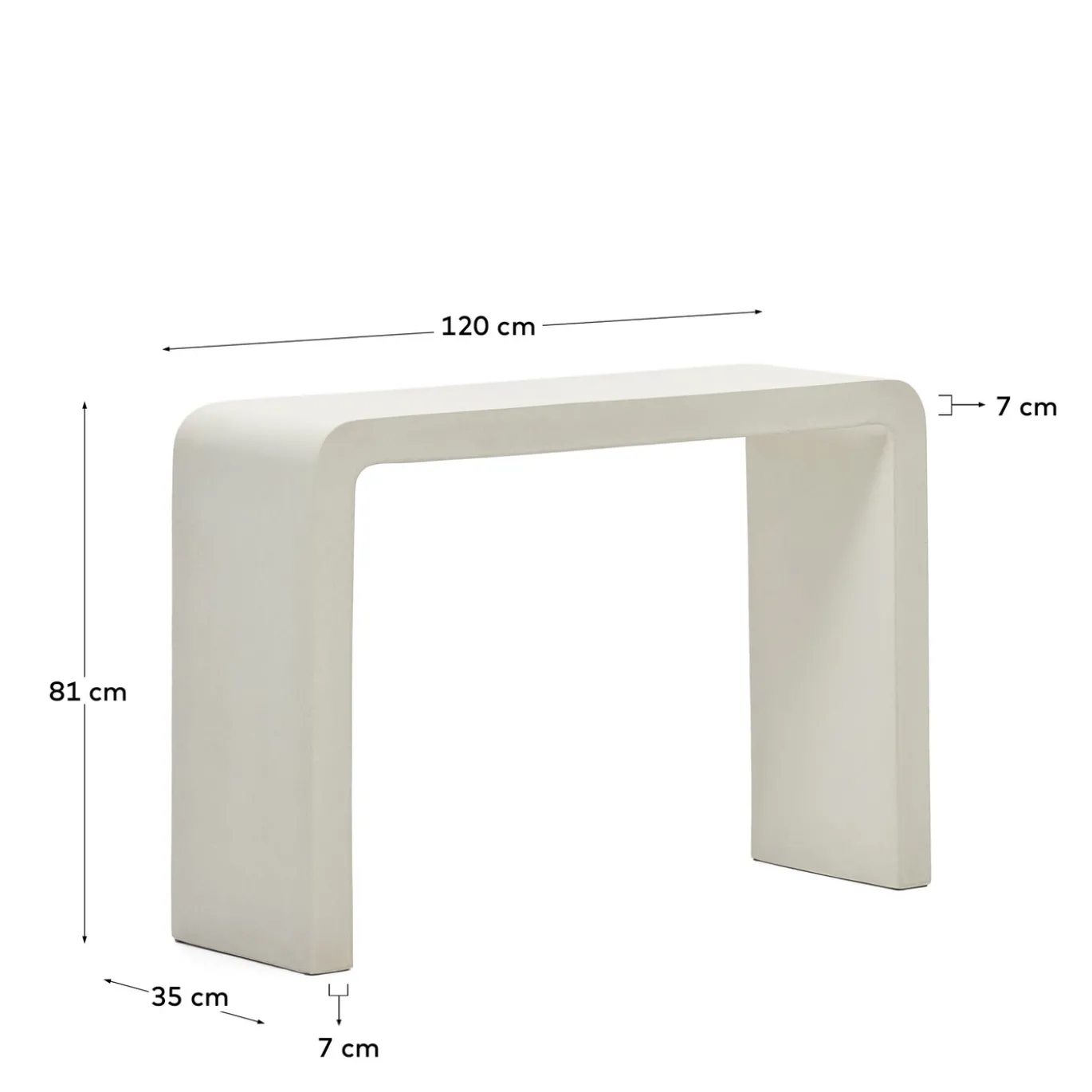 Kave Home Wandtafel Aiguablava Wit Cement 120x80cm