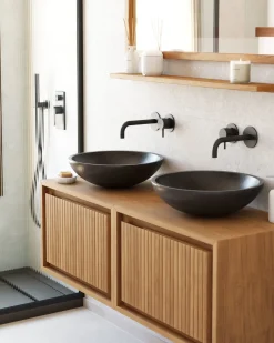 Kave Home Wastafel Delina Zwart Terrazzo Ø40cm