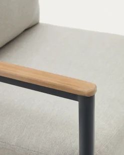 Kave Home 2-Zitsbank Aiguafreda met 2 Fauteuils en Salontafel Grijs Aluminium