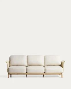 Kave Home 3-Zitsbank Alipa Acaciahout Beige 235cm