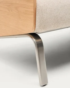 Kave Home 2-zitsbank Amsen Beige Eiken Multiplex en Geborsteld RVS 150cm