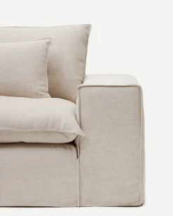 Kave Home 3-zitsbank Anarela Beige Linnen 280cm