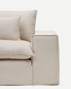 Kave Home 2-zitsbank Anarela Beige Linnen 240cm
