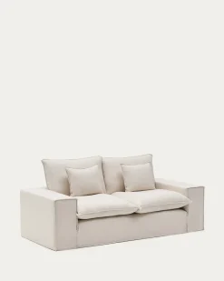 Kave Home 2-zitsbank Anarela Beige Linnen 240cm
