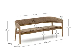 Kave Home 3-zitsbank Arinella Acaciahout Naturel 167cm