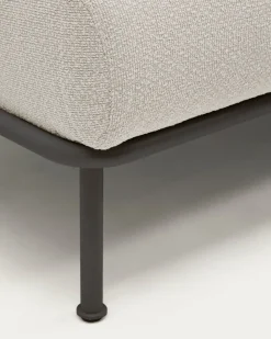 Kave Home 2-zitsbank Aurum Ecru Chenille En Matgrijs Metaal 214cm