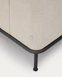 Kave Home 3-zitsbank Aurum Ecru en Matgrijs Onderstel 234cm