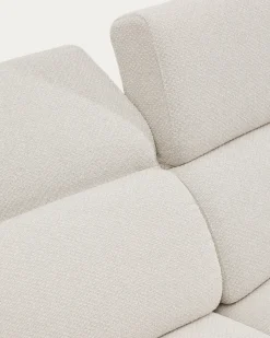 Kave Home 2-zitsbank Aurum Ecru Chenille En Matbeige Metaal 214cm