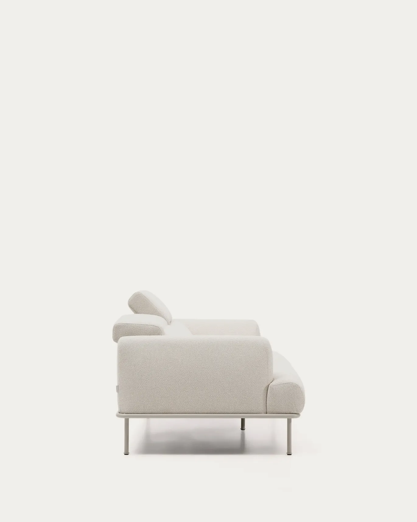 Kave Home 2-zitsbank Aurum Ecru Chenille En Matbeige Metaal 214cm