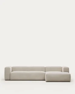 Kave Home 4-zitsbank Blok Beige Ecru Chaise Longue Rechts 330cm