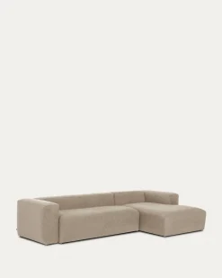 Kave Home 4-zitsbank Blok Beige Ecru Chaise Longue Rechts 330cm