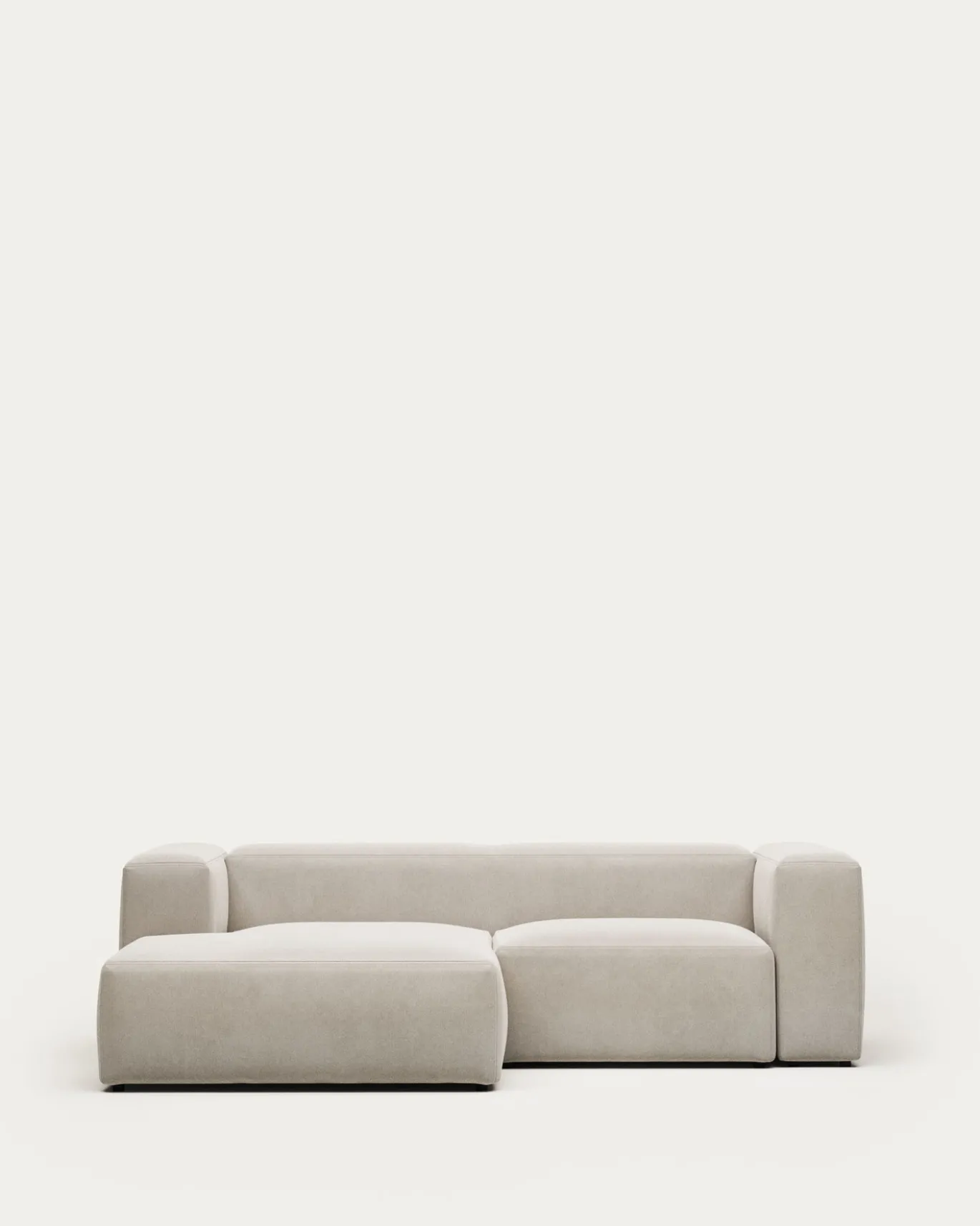 Kave Home 2-zitsbank Blok Beige Ecru Chaise Longue Links 240cm