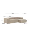 Kave Home 3-zitsbank Blok Beige Ecru Chaise Longue Rechts 300cm