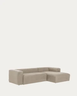 Kave Home 3-zitsbank Blok Beige Ecru Chaise Longue Rechts 300cm