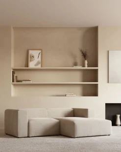 Kave Home 2-zitsbank Blok Beige Ecru Chaise Longue Rechts 240cm