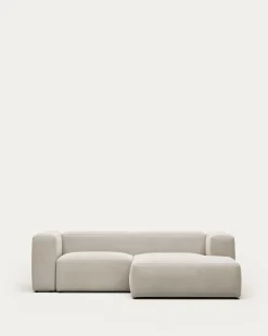 Kave Home 2-zitsbank Blok Beige Ecru Chaise Longue Rechts 240cm