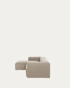 Kave Home 3-zitsbank Blok Beige Ecru Chaise Longue Links 300cm