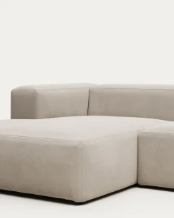 Kave Home 3-zitsbank Blok Beige Ecru Chaise Longue Links 300cm