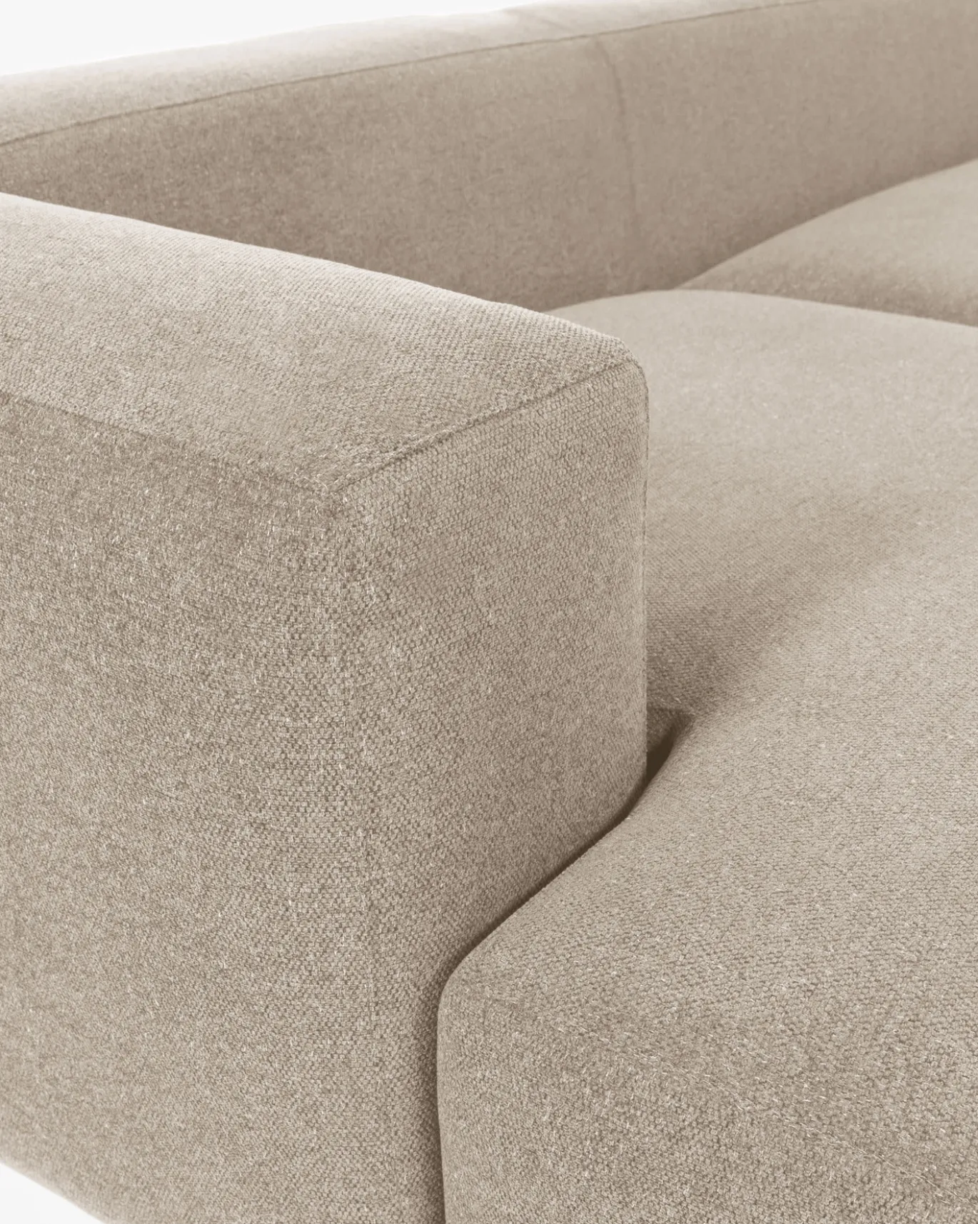 Kave Home 4-zitsbank Blok Beige Ecru Chaise Longue Links 330cm