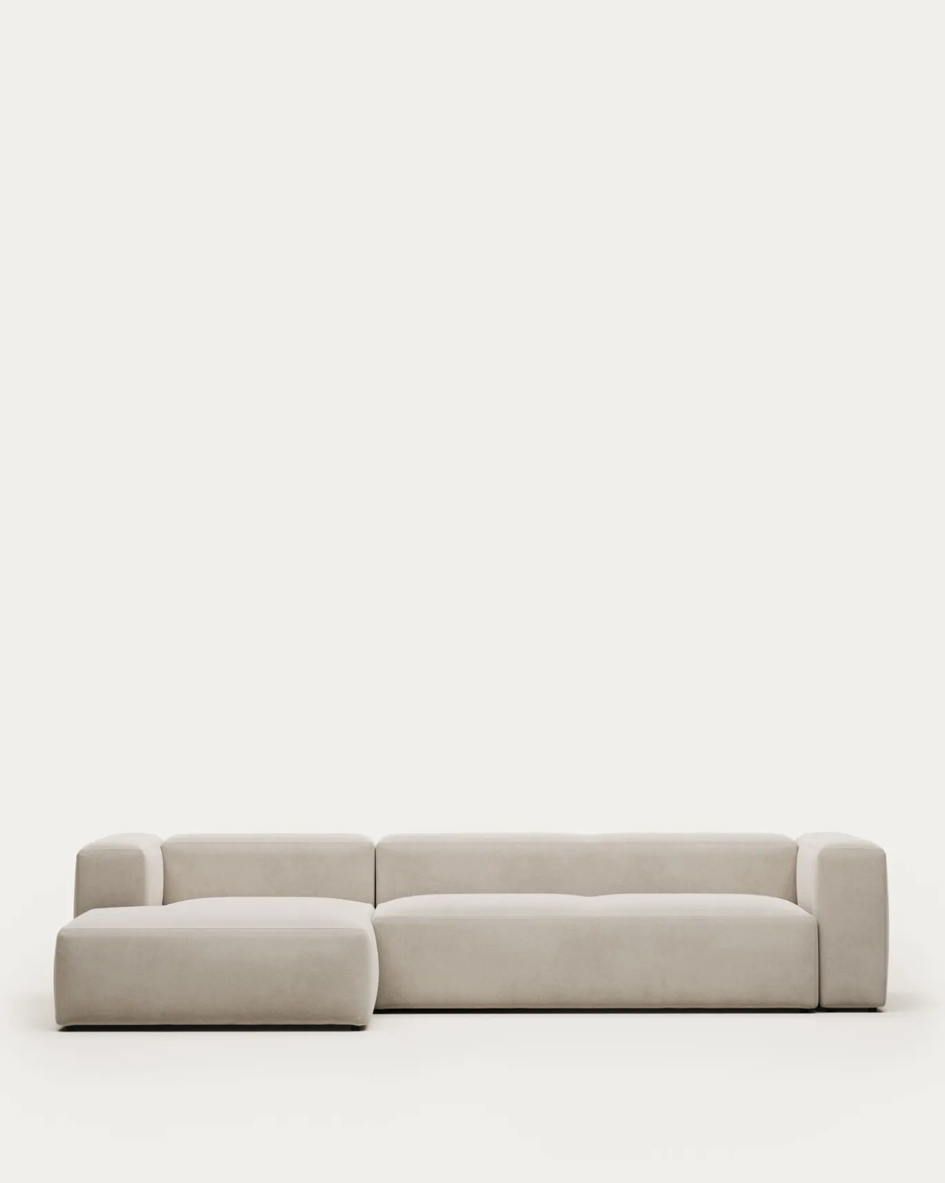 Kave Home 4-zitsbank Blok Beige Ecru Chaise Longue Links 330cm