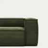 Kave Home 3-zitsbank Blok Groen Ribstof 240cm