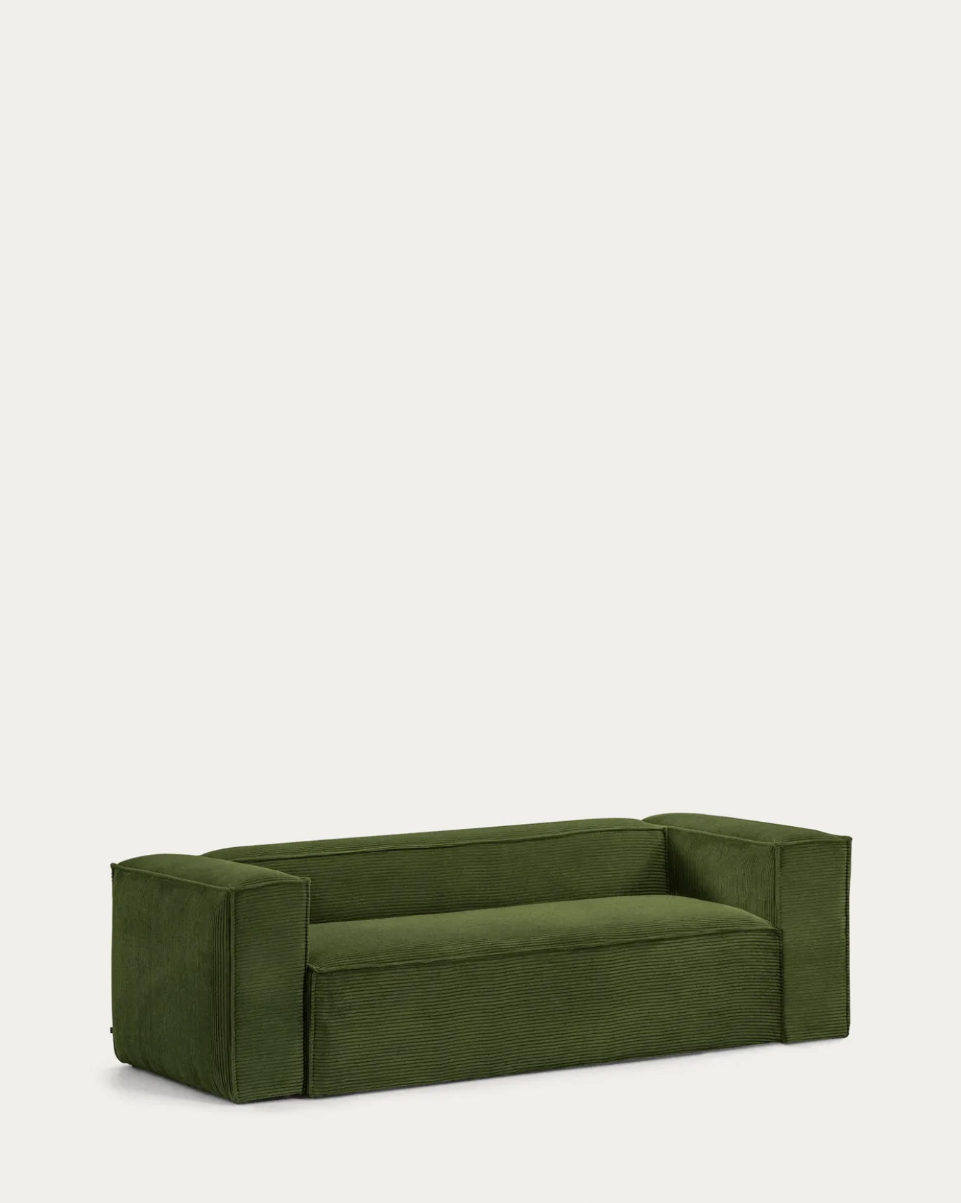 Kave Home 3-zitsbank Blok Groen Ribstof 240cm