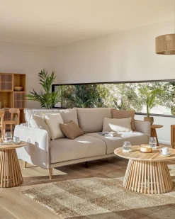 Kave Home 3-zitsbank Carlota Beige 213cm