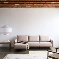 Kave Home 3-zitsbank Carlota Chaise Longue Rechts/links Beige 262cm
