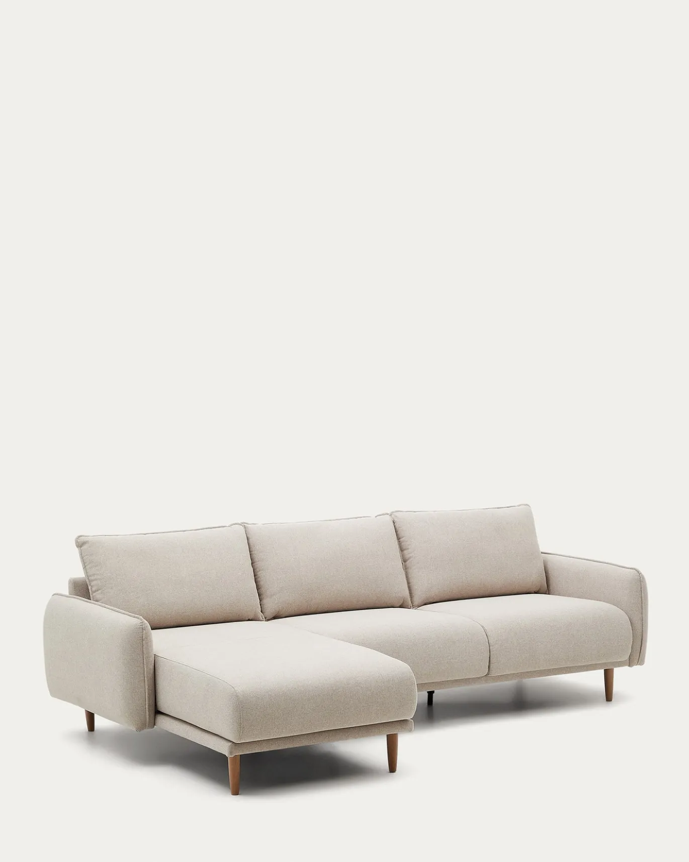 Kave Home 3-zitsbank Carlota Chaise Longue Rechts/links Beige 262cm
