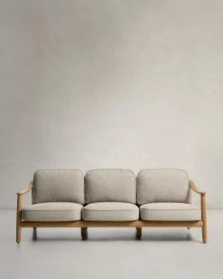 Kave Home 3-Zitsbank Elunda Massief Teakhout 215cm