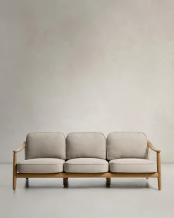Kave Home 3-Zitsbank Elunda Massief Teakhout 215cm