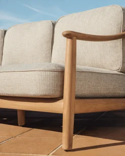 Kave Home 3-Zitsbank Elunda Massief Teakhout 215cm