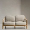 Kave Home 2-Zitsbank Elunda Massief Teakhout 149cm