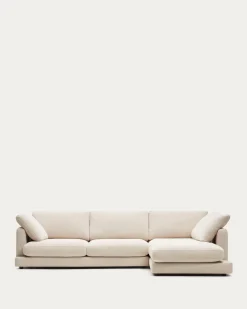 Kave Home 4-zitsbank Gala Chaise Longue Rechts Beige 300cm