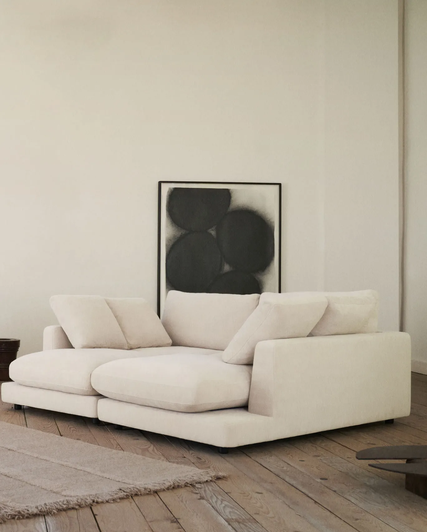 Kave Home 3-zitsbank Gala Dubbele Chaise Longue Beige 210cm