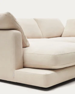 Kave Home 3-zitsbank Gala Dubbele Chaise Longue Beige 210cm