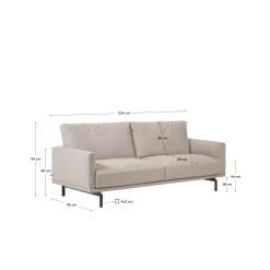 Kave Home 3-zitsbank Galene Beige 214cm
