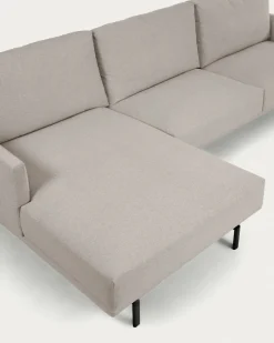 Kave Home 3-zitsbank Galene Beige Links Chaise Longue 254cm
