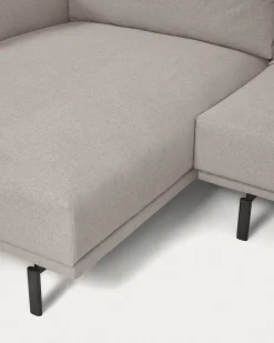 Kave Home 3-zitsbank Galene Beige Links Chaise Longue 254cm