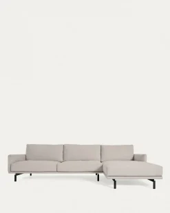 Kave Home 4-zitsbank Galene Beige Rechts Chaise Longue 314cm