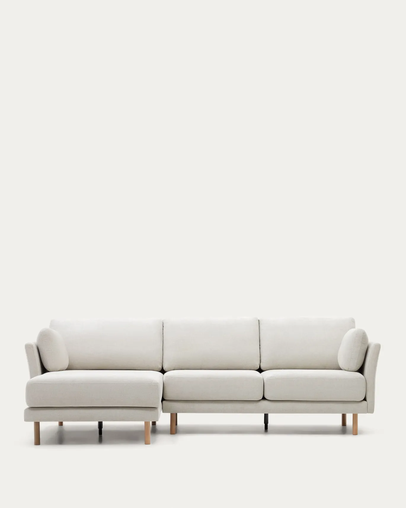 Kave Home 3-zitsbank Gilma Parel Chenille Links/rechts Chaise Longue Naturel 261cm