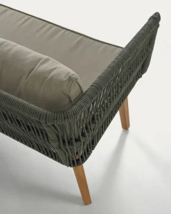 Kave Home 2-zitsbank Inti Groen + Draadstoelen Set van 2
