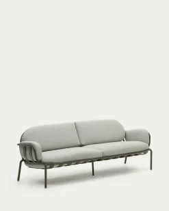 Kave Home 3-zitsbank Joncols Grijs Outdoor Aluminium Groen 225cm