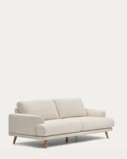 Kave Home 2-zitsbank Karin Wit Massief Beukenhout 210cm