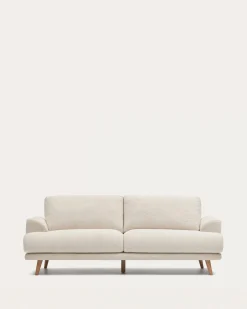 Kave Home 2-zitsbank Karin Wit Massief Beukenhout 210cm